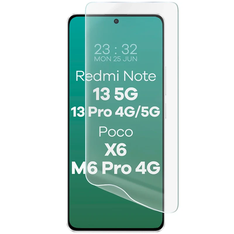 Hydrogel Folie für den Bildschirm für Xiaomi POCO X6 / Redmi Note 13 5G / Redmi Note 13 Pro 4G/5G / POCO M6 Pro 4G, Bizon Film Hydrogel Front, 1 Stück