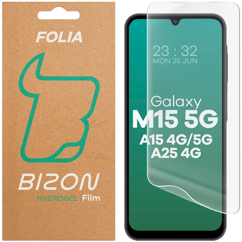 Hydrogel Folie für den Bildschirm für Galaxy A15 4G/5G / A25 5G / M15 5G, Bizon Film Hydrogel Front, 1 Stück
