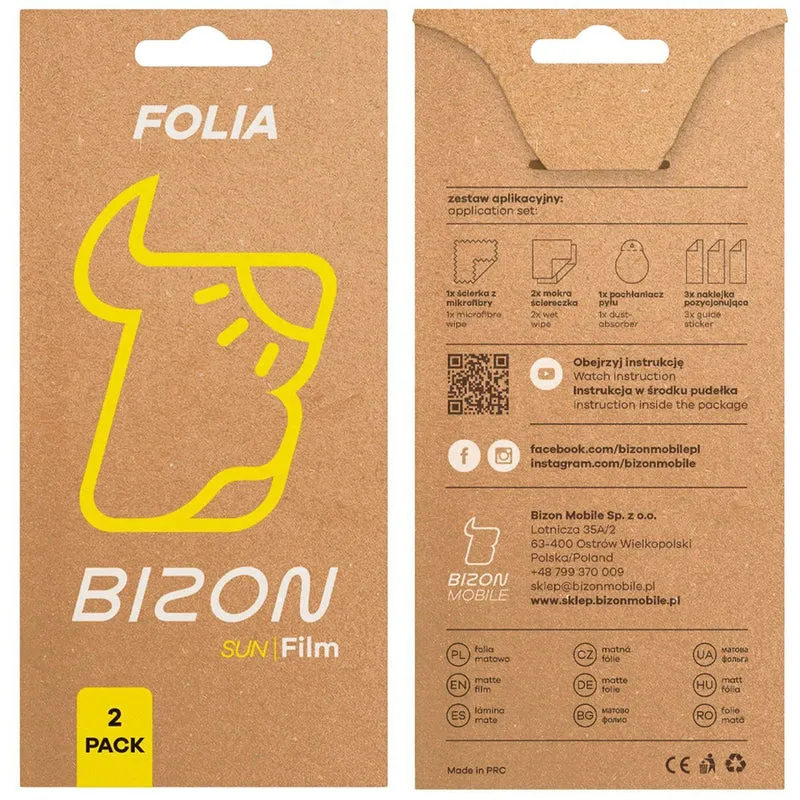 Matte Folie für Realme C71 4G, Bizon Film Sun Duo, 2 Stück
