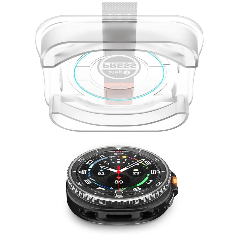 Glas für die Schutzhülle für Galaxy Watch 8 Classic 46mm, Spigen Glas.tR EZ Fit 2-Pack