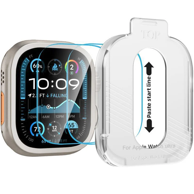 Gehärtetes Glas für Apple Watch Ultra 4/3/2/1 49 mm, Tech-Protect Easy Set Plus, mit Applikator, 2 Stück