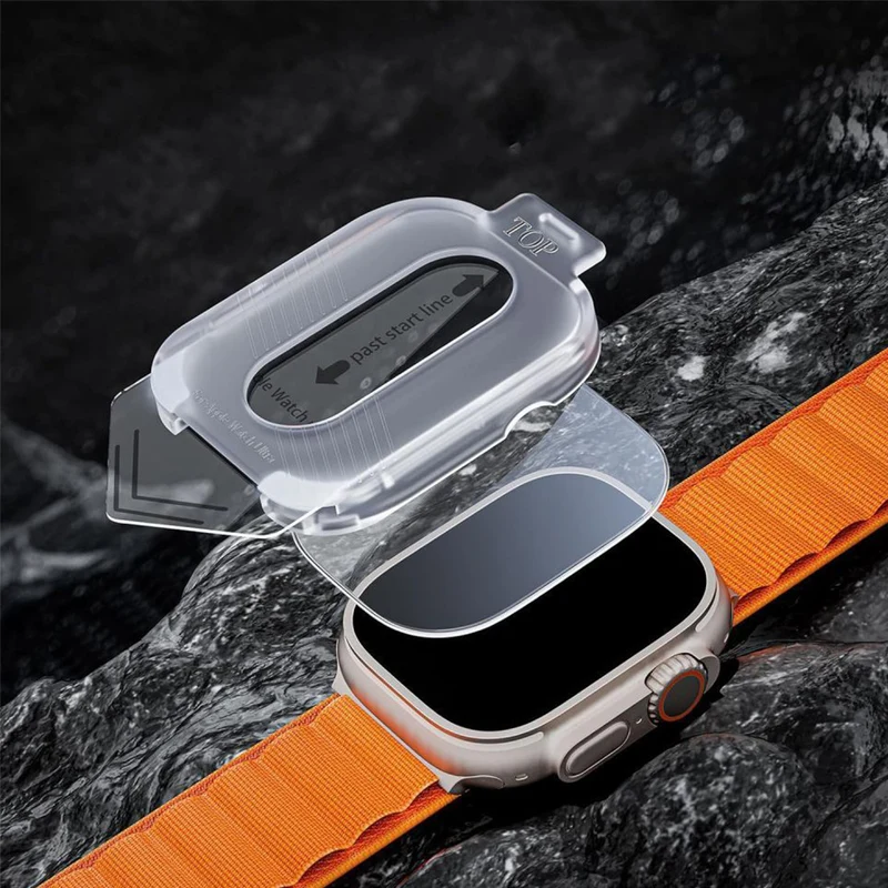 Gehärtetes Glas für Apple Watch Ultra 4/3/2/1 49 mm, Tech-Protect Easy Set Plus, mit Applikator, 2 Stück