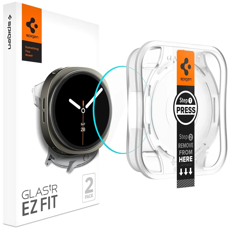 Glas für die Schutzhülle für Galaxy Watch 9 / 8 40mm, Spigen Glas.tR EZ Fit 2-Pack