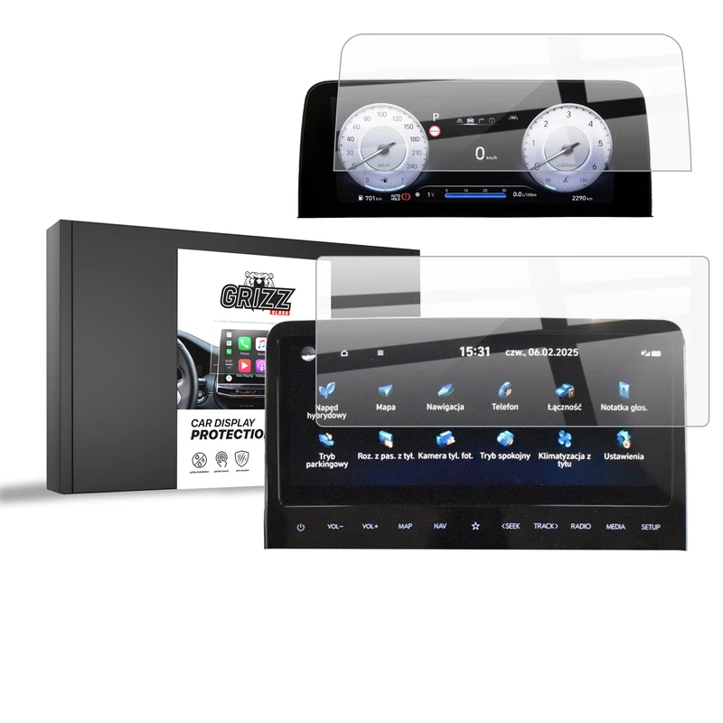 Keramische Autodisplayfolie 2in1 für Hyundai Staria 10,25" (2021-2026), Grizz Protector