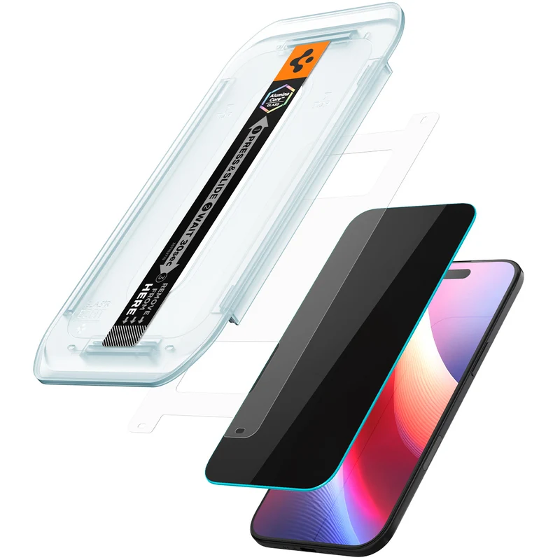 Glas + Applikator für iPhone Air, Spigen Glas.tR EZ Fit Privacy 2-Pack (AC)