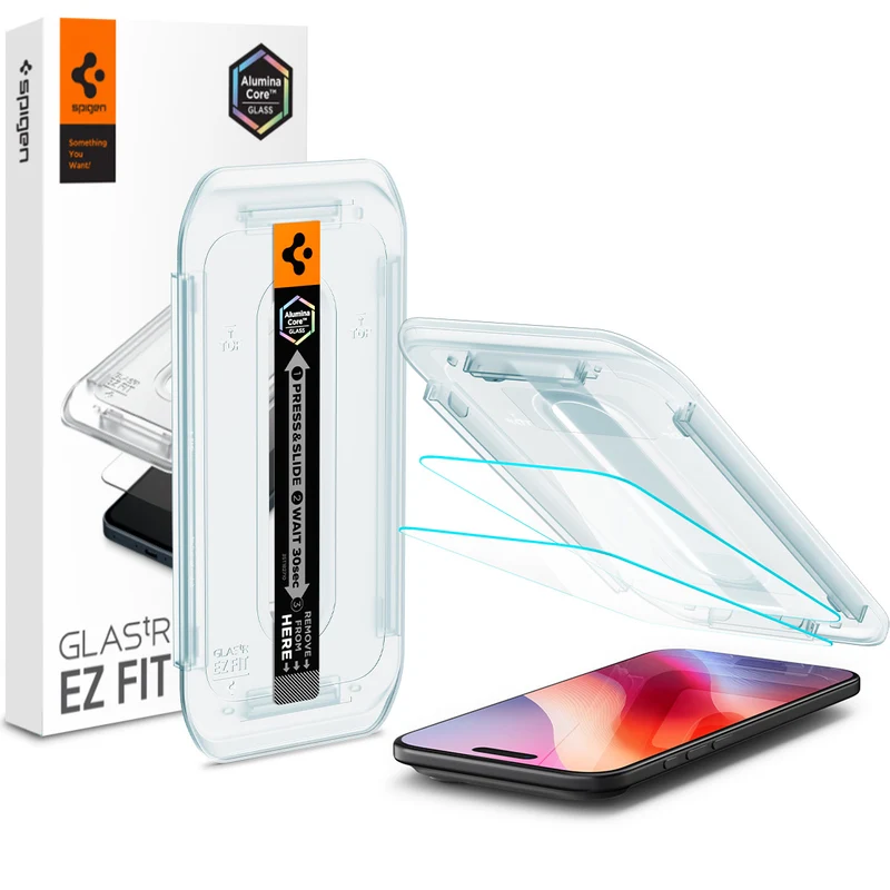 Glas + Applikator für iPhone Air, Spigen Glas.tR EZ Fit 2-Pack (AC)