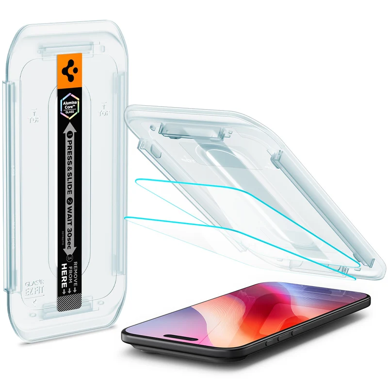 Glas + Applikator für iPhone Air, Spigen Glas.tR EZ Fit 2-Pack (AC)