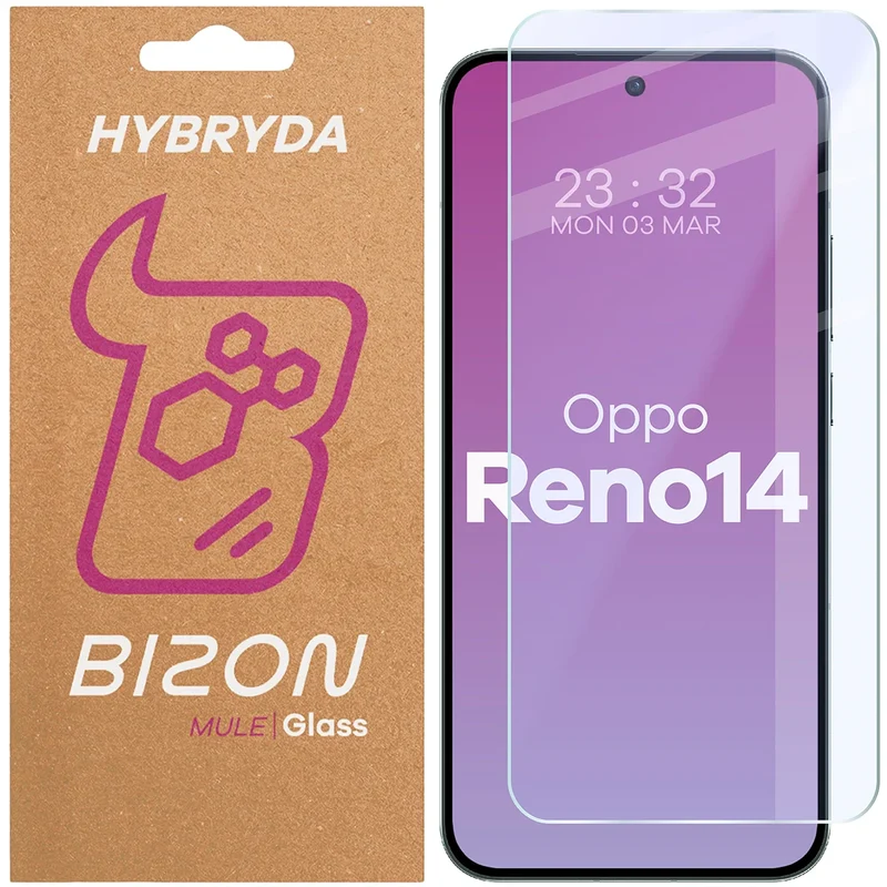 Flexibles Hybridglas für Oppo Reno 14, Bizon Hybrid Mule
