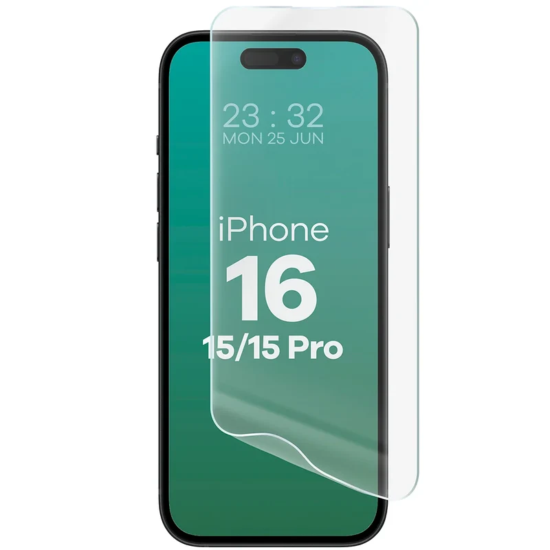 Hydrogel Folie für den Bildschirm für iPhone 15 / 15 Pro / 16 , Bizon Glass Hydrogel Front, 1 Stück