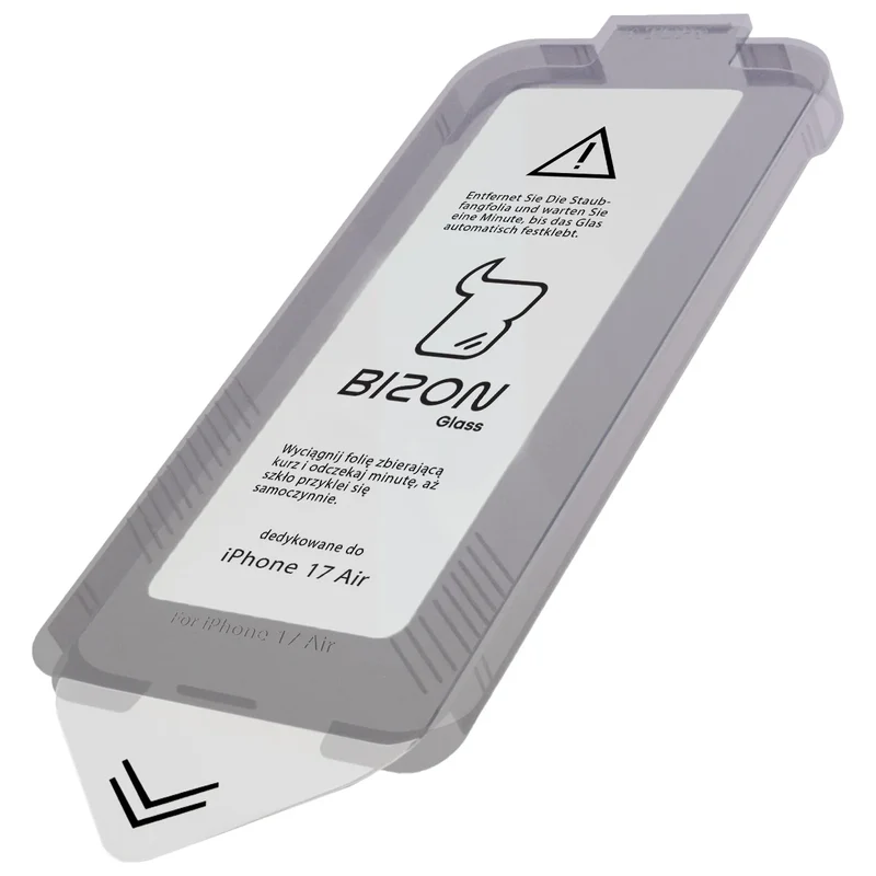 Gehärtetes Glas mit Rahmen zum einfachen Auftragen für iPhone Air, Bizon Glass Aplikator, 2 Stück