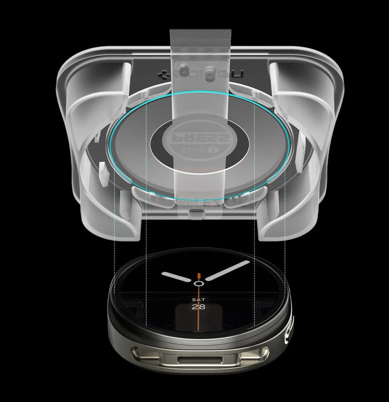 Glas für die Schutzhülle für Galaxy Watch 9 / 8 44mm, Spigen Glas.tR EZ Fit 2-Pack