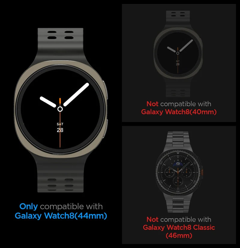Glas für die Schutzhülle für Galaxy Watch 9 / 8 44mm, Spigen Glas.tR EZ Fit 2-Pack