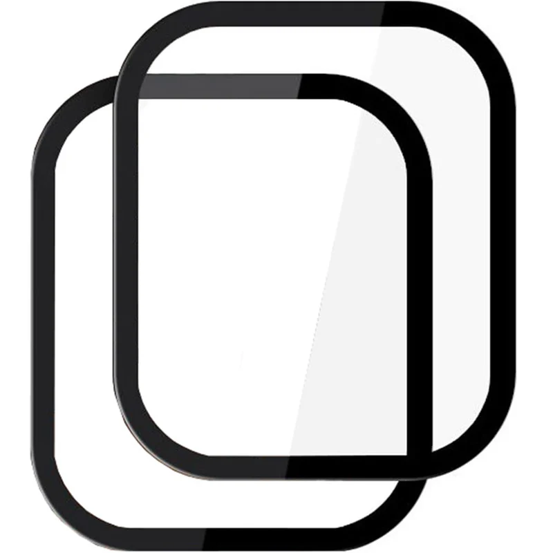 Hybridglas für Apple Watch 11 / 10 (46 mm), 2 Stück, Tech-Protect Glass Flex Plus, Transparent mit Schwarzem Rand