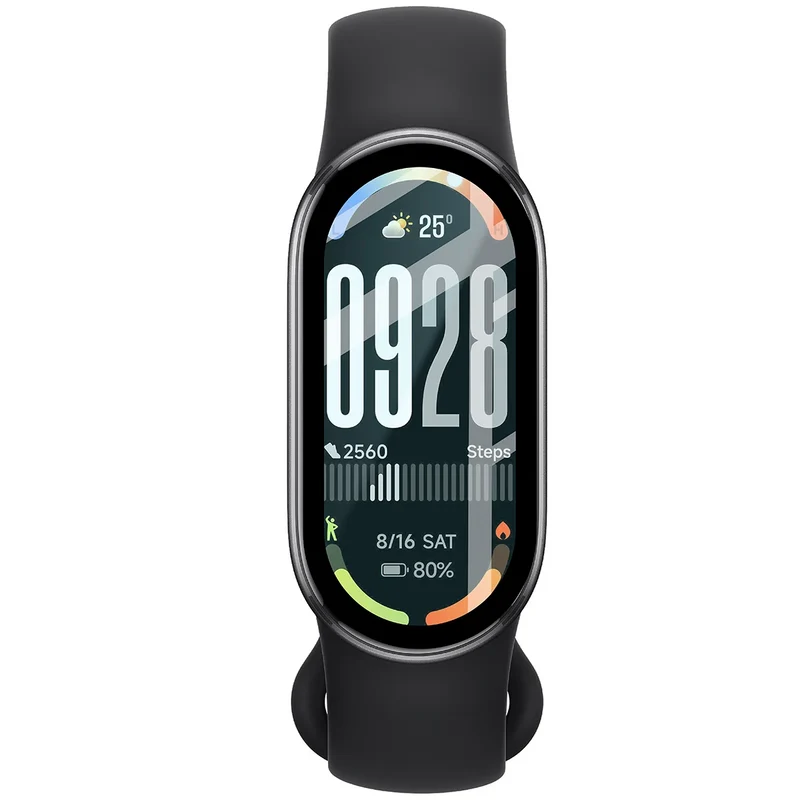 Hybrides Glas für Xiaomi Smart Band 10, Bizon Glass Watch Edge Hybrid, Schwarz