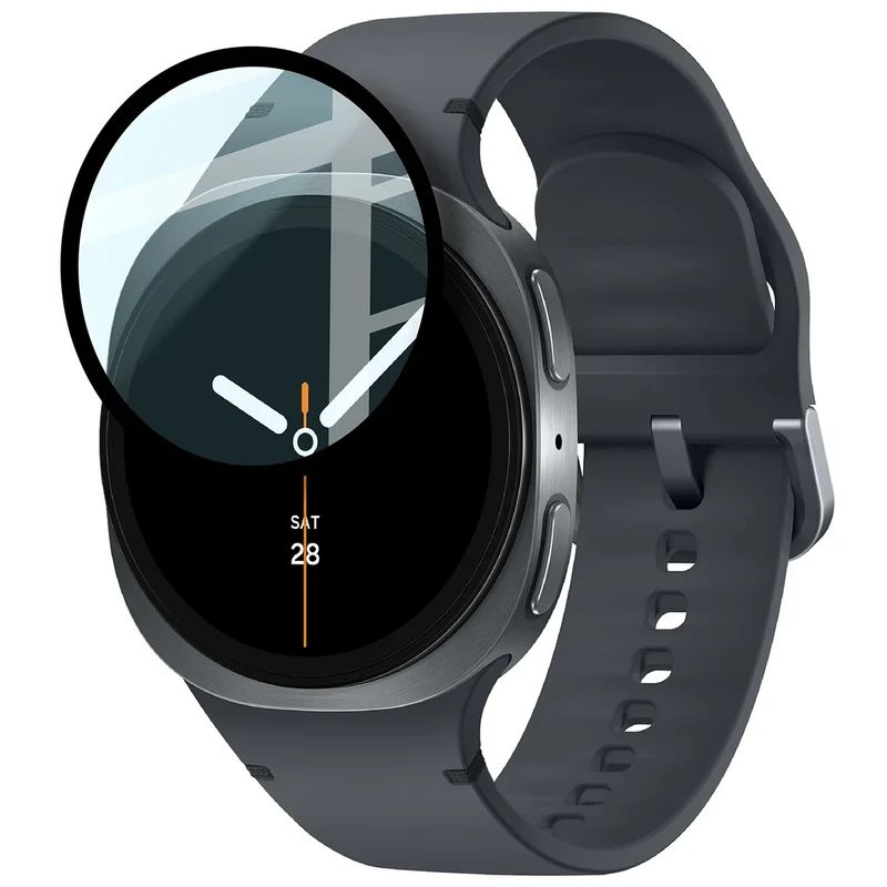 Hybrides Glas für Galaxy Watch 9 / 8 40 mm, Bizon Glass Watch Edge Hybrid, Schwarz