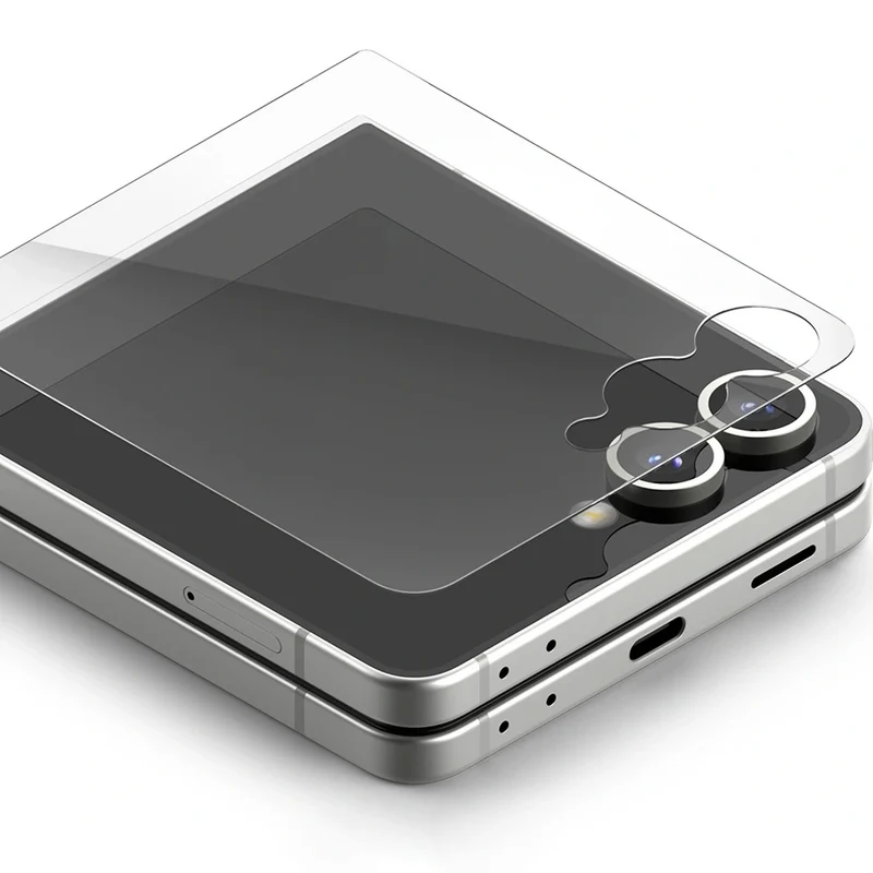 Gehärtetes Bildschirmglas mit Applikator für Galaxy Z Flip7, Ringke Cover Display Pro, Transparent, 2 Stück