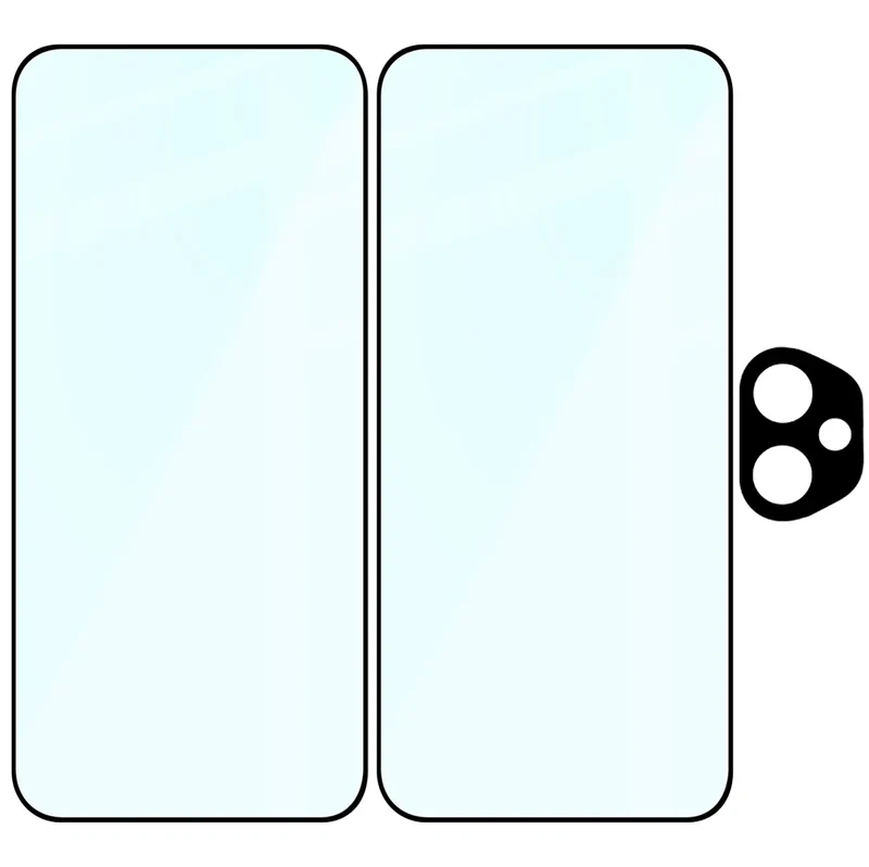 Gehärtetes Glas - 2 Stück + Kameraschutz für Honor 400, Bizon Glass Edge Pack, Schwarz