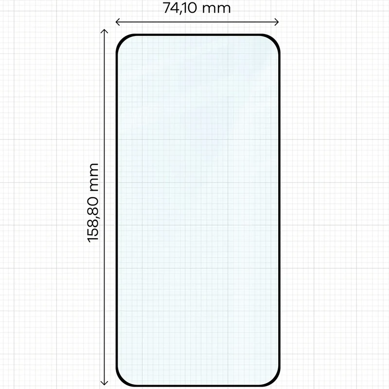 Gehärtetes Glas für Xiaomi POCO F7, Bizon Glass Edge, Schwarzer Rahmen