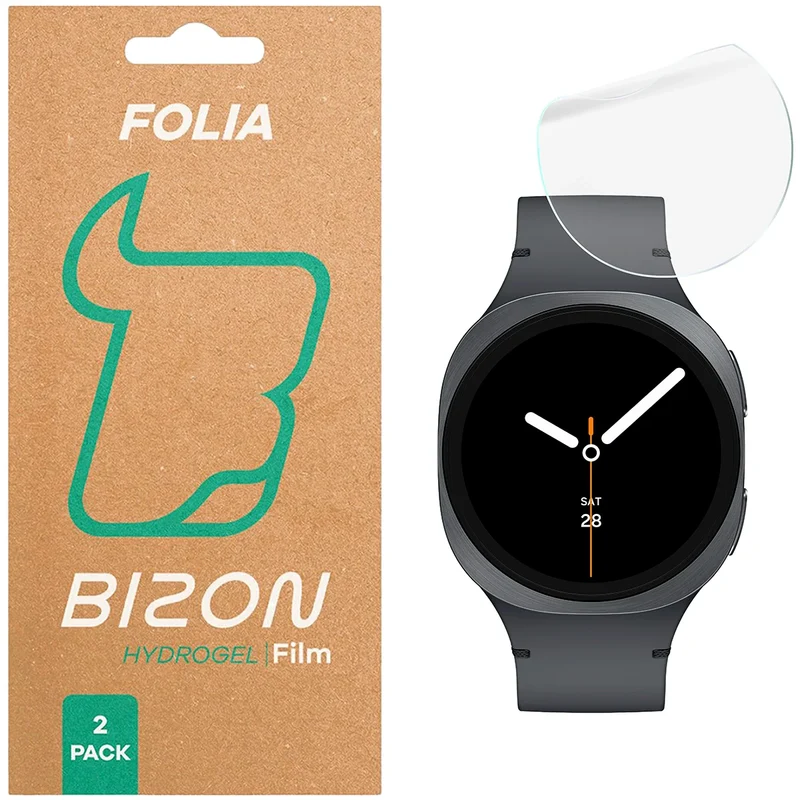 Hydrogel Folie für den Bildschirm für Galaxy Watch 9 / 8 44 mm, Bizon Watch Film Hydrogel Duo, 2 Stück