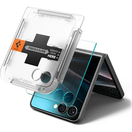 Glas für die Handyhülle für Galaxy Z Flip8 / Flip7, Spigen Glas.tR EZ Fit, Transparent