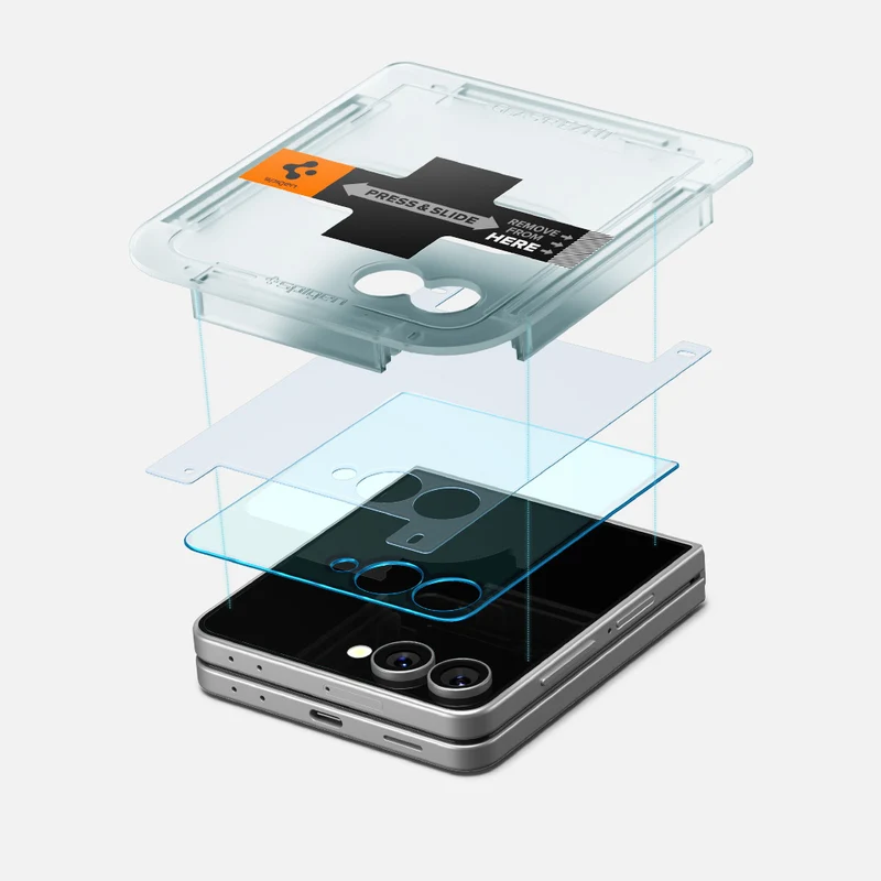 Glas für die Handyhülle für Galaxy Z Flip8 / Flip7, Spigen Glas.tR EZ Fit, Transparent
