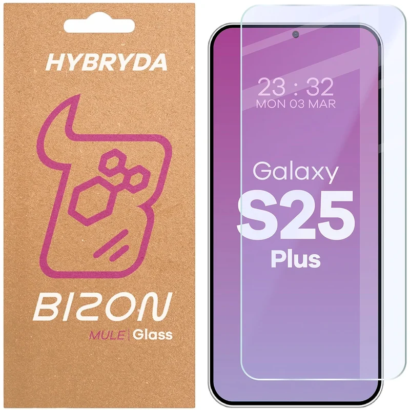 Flexibles Hybridglas für Galaxy S25 Plus, Bizon Hybrid Mule